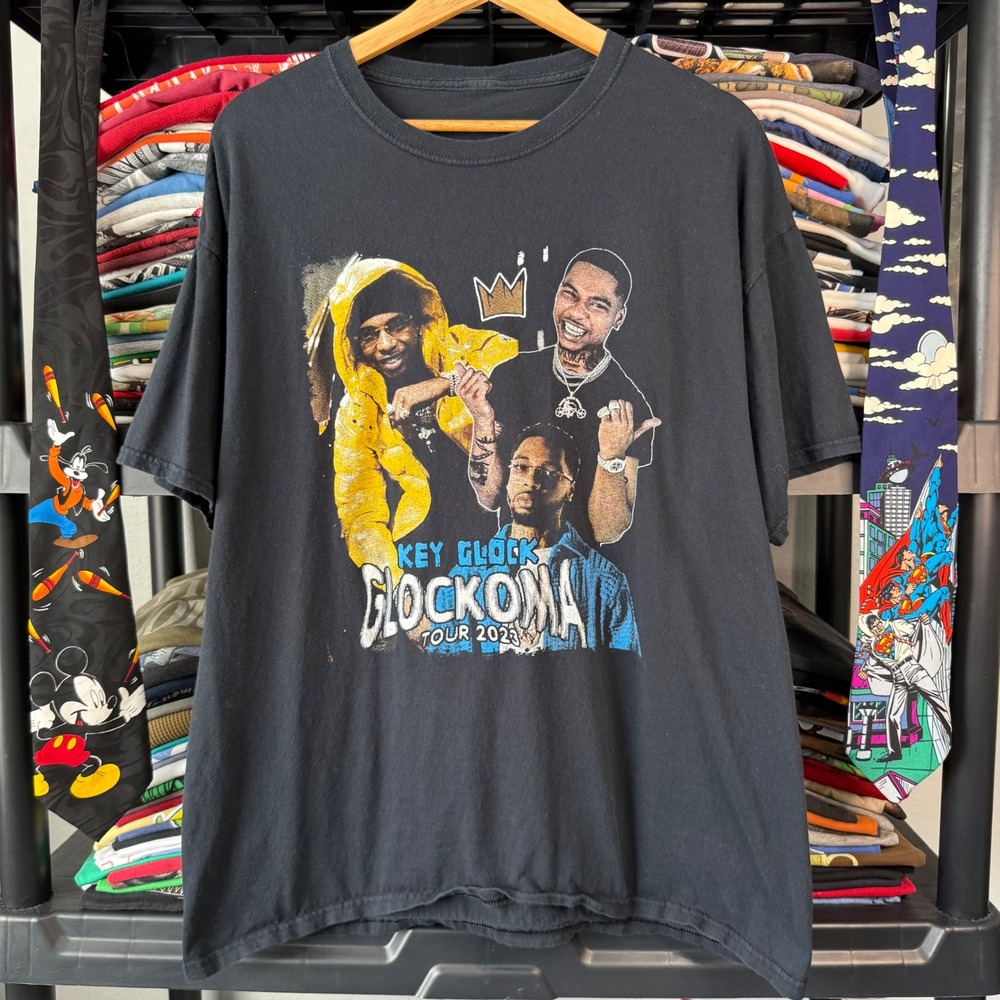 Modern Black Key Glock Glockoma Tour 2023 Rap Graphic Tee Shirt XL / L